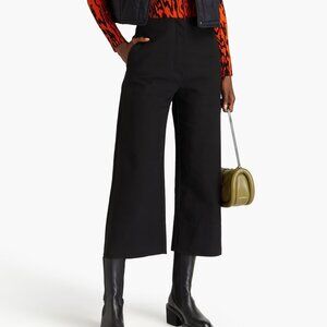 GANNI Cropped cotton wide-leg pants